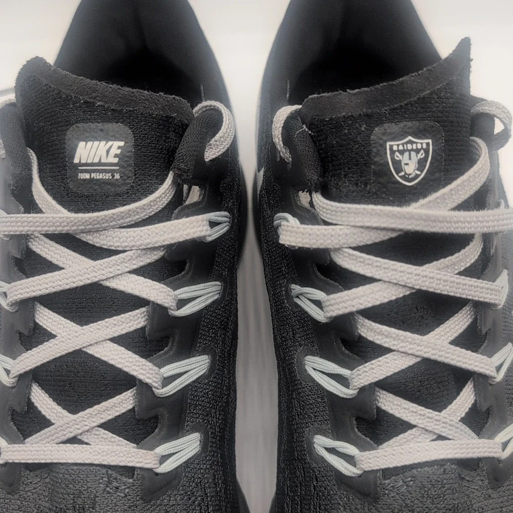 Las Vegas Raiders Nike Air Zoom Pegasus 36 Shoes Mens Size 11.5 CI1942-001 Black